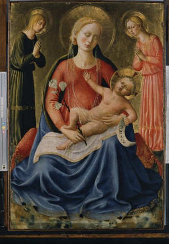 Anonimo — Strozzi Zanobi - sec. XV - Madonna con Bambino e angeli — insieme